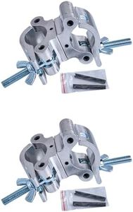 Sarknoah.Silver Aluminum Pro Swivel Dual Coupler Clamp.Fits 2″ Tube 1100LB Load Heavy Duty SwivelTruss clamp.360º stage lighting Clamps. Ideal for (1.5-2)″/(38-52)mm Coupling of Truss Pipes Equipment.