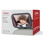 My Babiie Baby Car Mirror for Back Seat - Shatterproof, Adjustable, Wide Angle Rear View, Easy to Install, Newborn & Kids Essentials for Car Backseat - Black