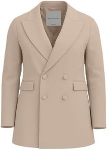 MRS MOMMA BEAR Double-Breasted Dahlia Blazers for Women - Peak Lapels, Tailored Structured Fit, Front Button Closure and Polished Style Womens Blazer | US Alpha, Medium - Birch