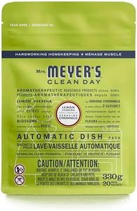 Mrs. Meyer's Clean Day Automatic Dishwasher Detergent Packs, Cruelty Free Formula Dish Soap Tablets, Lemon Verbena Scent, 20 Count, 1 Pack