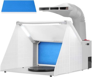 VIVOHOME Portable Airbrush Paint Spray Booth Kit with 3 LED Lights Turn Table and Filter Hose for Model Cake Craft Nail Toy Part