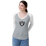 FOCO Las Vegas Raiders NFL Womens Big Logo Solid Raglan T-Shirt