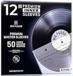 BIG FUDGE Premium Master Vinyl Sleeves - Archival Record Inner Cover to Reduce Static and Dust - Protective Plastic and Rice Paper LP Album Sleeves for 12-Inch Records - Pack of 50