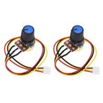 Pack of 2 B10K 3-Terminal Linear Taper Rotary Potentiometer with Knurled Shaft, WH148 10K Ohm Single-Turn Carbon Film Adjustable Resistor, and XH2.54-3 Pin Connector Wire Cable