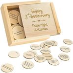 STOFINITY Happy 3 Year Anniversary Wood Gifts for Him Her - 3rd Wedding Gifts Anniversary for Couple, Third Marriage Anniversary for Husband Wife, Three Years Dating Anniversary Date Night Activities