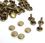 KnC Antique Brass Medium Double Cap Rivets 100pcs DIY Leather Craft. - 10mm Size - 50 Sets (with Install Tool)