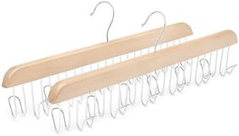 Amazon Basics Wooden Belt Hanger, 2-Pack, 40 cm, Natural