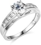 TWJC 14k White Gold Solid Wedding E