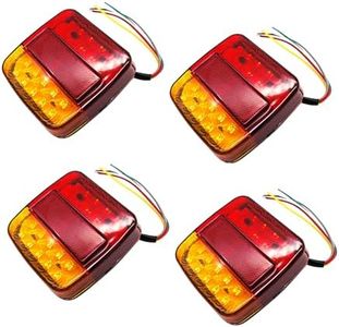 UNISOPH Pilotos Traseros Remolque, 12V Pilotos LED Remolque, para Remolque de Iluminación, Señal de Giro, luz de Freno, Compatible con Camiones, Furgonetas, Caravanas y Más(Pack of 4X) Plate Light