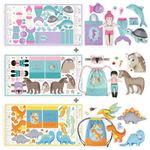 Sewing kits for Kids and Beginners ✦ Savings bundle ✦ Cut & Sew Fabric Panel bundle: "Horse Love" + "Underwater Tales" + Dino Friends (Set of 3)