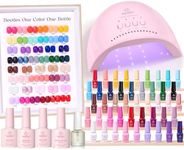 Beetles Gel Nail Polish Kit with U V Light - One Color One Bottle 45 Colors Gel Polish Kit 75 Pcs Gifts for Women Teen Girls with Top Base Coat Beauty Must Have DIY Salon Emotional Journey Collection