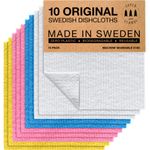 SUPERSCANDI Made in Sweden Dish Cloths Eco-Friendly Paper Alternative Assorted Colours 10 Pack Reusable Compostable Kitchen Dish Cloths & Rags