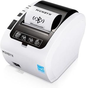 MUNBYN Bluetooth Thermal Receipt Printer P047, 80mm POS Printer, Thermal Printer with USB Serial Ethernet, Bluetooth, Support Android Windows PC Ubereats Do Not Support Paypal Doordash Grubhub(White)