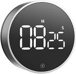 VOCOO Digital Kitchen Timer - Magnetic Countdown Countup Timer with Large LED Display Volume Adjustable, Easy for Cooking and for Seniors and Kids to Use (Space Grey)