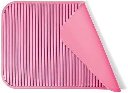 Pet Grooming Table Non-Slip Mat - Padded Mat for at-Home Grooming Dogs and Cats,Bathing Mat for Pets, Diameter：57cm/22.44inch (Pink, Rectangle)