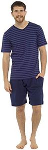 undercover lingerie Mens Striped Pyjamas Set HT331C Shorts Navy/Blue Large