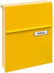 ARREGUI Line E6808 Galvanised Steel Letterbox Size S (DIN A5 Post), Wall Letter Box for Outdoor Use, Post Box with Protective Flap, Weather-Resistant, Easy Assembly, 2 Keys, Yellow