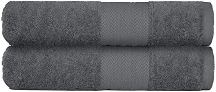 Victorio & Lucchino Juego de Toallas 100% Algodón - 2 Toallas Baño Grande 100x150cm – Color Gris Oscuro