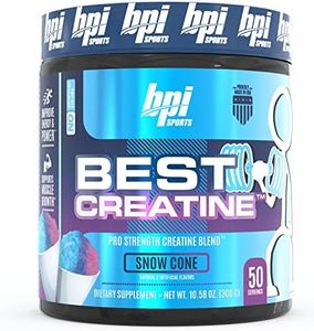 BPI Sports Best Creatine - Creatine Monohydrate, Himalayan Salt - strength, Pump, Endurance, Muscle Growth, Muscle Definition - No Bloat - Snow Cone - 50 servings - 10.58 Oz