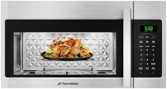 ThermoMate 30" Over-the-Range Convection Microwave Oven Combo, 2-in-1 Over the Stove Microwave & Oven, 1.5 Cu.Ft, One-Touch Cook, 300 CFM Exhaust Vent & LED Light for Kitchen & RV