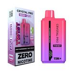 Crystal pro twist - Nicotine Free Disposable Vape - Fruit Flavors 15000 Puffs - 0mg Zero Nicotine Vapes Disposable Starter Kit(JUSY RASPBERY/JUSY PECH)