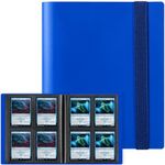 GEAoffice Card Binder 4 Pocket - Trading Card Collection Album Folder - 160 Side Loading Pocket Binder for TCG, MTG, Yugioh - Gifts for Card Collectors Girls (Dark Blue)