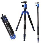 Zomei Z888C Professional Portable Metallic Color Carbon Fiber Tripod & Ball Head Travel for Canon, Sony, Nikon, Panasonic, Olympus, Fuji, Cameras and Video Camcorder Blue