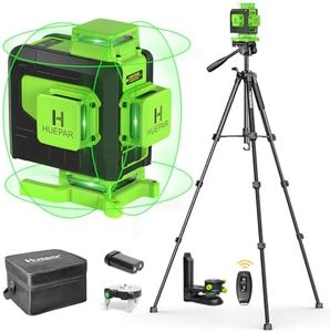 Huepar 4x360 Laser Level Self Leveling 904DG with 57 Inch Laser Level Tripod