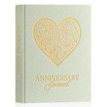 Lanpn Wedding Anniversary Journal Book, Linen Dating 1st to 70th Couple Memory Book Wedding Scrapbook, 190 Pages Love Stories Notebook Newlywed Marriage Anniversary Bridal Shower Gift, Sage Green