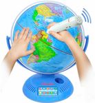 Little Experimenter Interactive 9” Globes for Kids, Globe & Wireless Smart Pen, Gifts for Kids, STEM Educational Toys, Talking World Map, 8 Year old Boy Coolest Gifts for Boys & Girls Ages 8 9 10 11 12 Years Old