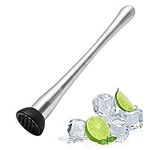 JJQHYC Cocktail Muddler Stainless Steel Muddler 30cm Mojito Masher Bar Cocktail Muddler Ice Crusher Lemon Muddler