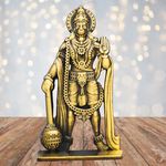 STYSHION SPHERE Hanuman ji Idol Statue Hanumanji Murti Balaji murti for Car Dashboard & Home Temple,Office - Exquisite Brass Statue for Good Luck & Fortune (Golden)