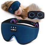 MUSICOZY sleep mask headphones,100% Blackout 3D Zero Eye Pressure bluetooth sleep mask Breathable eye mask with bluetooth headphones sleep headphones for side sleepers,with 14H Playtime&Bluetooth 5.4