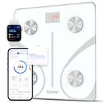 RENPHO Body Fat Scales Bluetooth, Digital Bathroom Scales with App, Smart Weighing Scale Body Composition Monitors with Body Fat, BMI, Fitness, White, Elis 1
