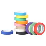 Colored Masking Tape - 12 Colors Masking Tape Painters Tape Art & Crafts DIY Supplies - Decorative Paper Tape for Kids Teachers School Classroom & Artists Labeling, Drafting, Scrapbooking (12mm x10m)