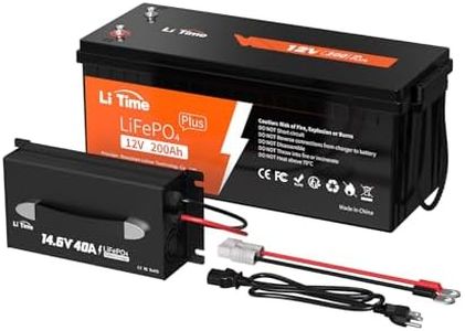 LiTime 12V 200Ah Plus LiFePO4 Battery with 14.6V 20A Dedicated Lithium Battery Charger; Built-in 200A BMS, 4000+ Cycles, Perfect for RV, Solar, Marine, Overland, Off-Grid Application