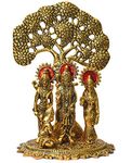 VELOCIOUS Shri Ram Darbar Idol Set Fr Home Temple/Brass Made Ram Darbar Hanuman Ram Sita Laxman Statue for Pooja - Pack of 1