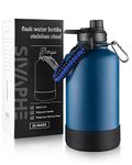 Sivaphe Stainless Steel Water Bottle 2 Litre, Vacuum Insulated Flask with Protective Sleeve, 64oz Large Bottles with Spout Lid for Outdoor, Sports(Blue)