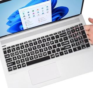 Keyboard Cover with Large Letters for HP 15.6 Laptop 15-dw 15-dy 15-ef 15-db 15-da 15-bs 15-bw 15t 15z 15t-dy200 15t-dw300/HP 17.3 Laptop 17-by 17-bs 17-bw 17-ca 17-by1053dx 17-by4061nr -Black