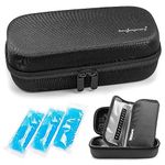 YOUSHARES Insulin Cooler Travel Case - Handy Medication Insulated Diabetic Carrying Cooling Bag for Insulin Pen, Glucose Meter and Diabetic Supplies with 3 Cooler Ice Pack (Black)