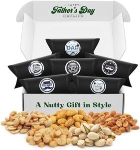 Father's Day Nut Gift Baskets - 6 Pillow Boxes Filled With Fresh Nuts, Beautifly Packaged for Fathers Day Celebrations, Special Dad Gifts For Fathers Day.