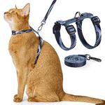 Cat Harness and Leash Set - Escape Proof Adjustable Cat Harness, Comfortable Soft Lightweight, Use Safe & Easy, Walking Travel Kitten Harness for Small Medium Large Cats