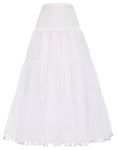 GRACE KARIN Full Length Netting Petticoat for Plus Size Bridesmaid Dress (4X, White)