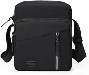 Wasarmir Bandoleras Hombre, Bolso Bandolera Hombre Pequeñas con Correa Ajustable Múltiples Bolsillos, Bolso Hombre Bandolera Impermeable Bolso Mensajero para Deportes, Trabajo, Casual, Negro