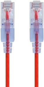 Monoprice 10-Pack, SlimRun Cat6A Ethernet Network Patch Cable, 10G, 10ft Red