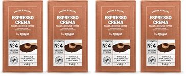 by Amazon Espresso Crema Ground Coffee, 500g (2 x 250g) - Rainforest Alliance Certified (Pack of 2)