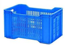 A.SHARIF Plastic Nilkamal Crate Multipurpose Vegetable, Fruit Crate, Storage & Organizer for Home, Strong & Durable (542 x 360 x 300 mm, Blue)