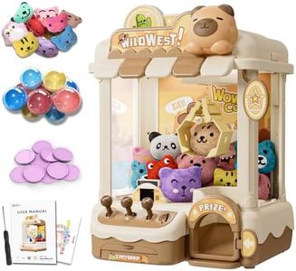 Mini Claw Machine for Kids, Cute Capybara Vending Machine for Girls Age 5-6, Candy Grabber Dispenser with Plush Toy and Capsule for Boys, Birthday Gifts for Age 3+, Perfect for Family, Party