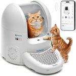 PetCove Self-Cleaning Cat Litter Box Max – Automatic Litter Box with Waste Removal up to 22lb – 65L Drum Extra Large, App-Controlled, Quiet, Self Cleaning Robot Box (Purrtek Max Grey)