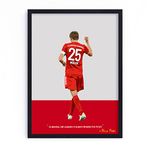 QUOTE - UNQUOTE ART Thomas Müller Framed Art Print Bayern Munich Legend - Original Football Poster - 11x14 inches - Black Frame